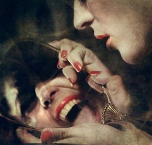 Lara Jade_mirror Photograph by Lara Jade women's face in mirror illustration for Worst Case Scenario
